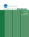 2017-2018 NCAA Division III Manual - AUGUST VERSION - Available August 2017