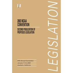 NCAA Convention-Second Publication of Proposed Legislation
